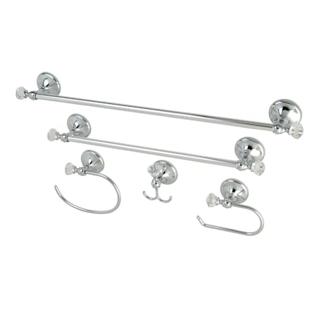 Kingston Brass 5-Piece Bathroom Accessory Combo, Chrome BAHK71512478C